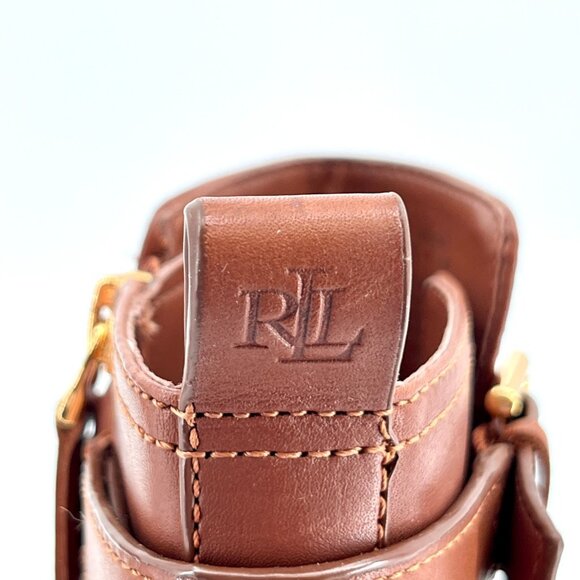 Lauren Ralph Lauren Madisyn Bootie Size 7B Polo Tan Leather Buckled Ankle Strap - Picture 6 of 16
